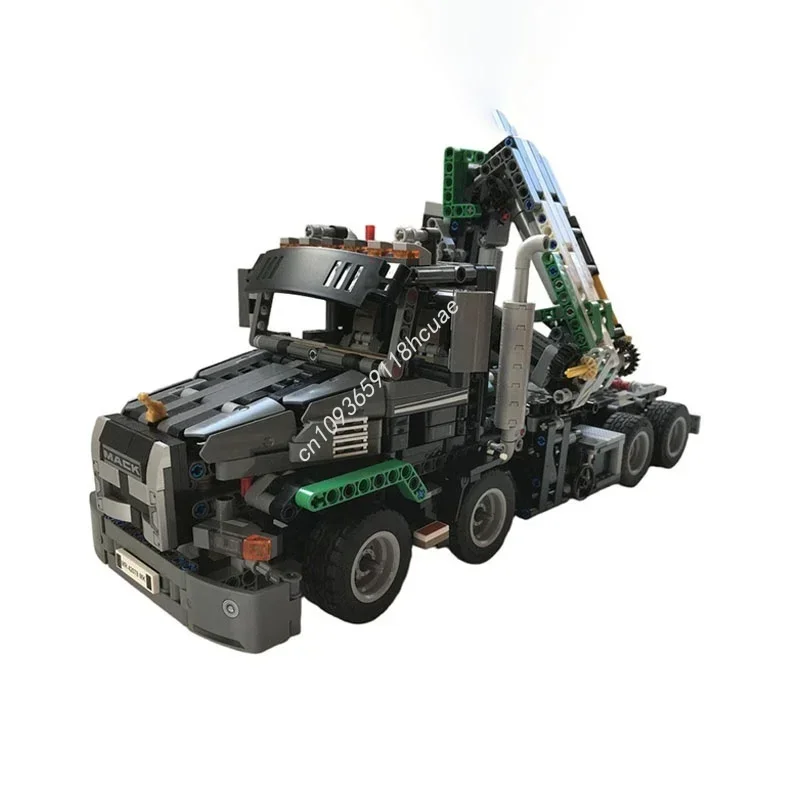 1553pcs MOC Mack Granite 8 Wheeler Hiab Technical Model Building Blocks DIY Creative Brick Festival Gift Toys Birthday