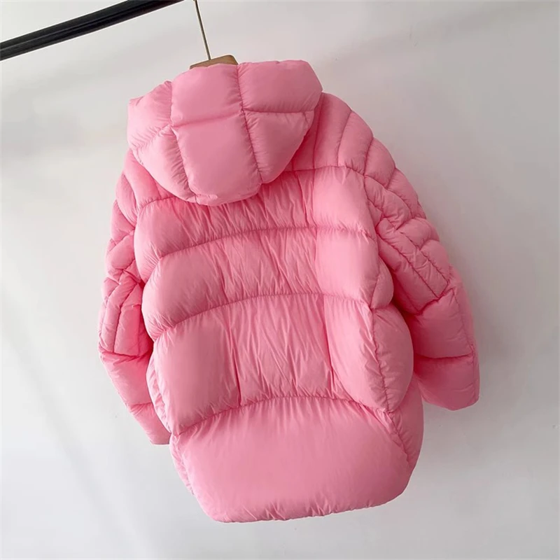 شتاء جديد المرأة سميكة الدافئة فضفاضة بطة بيضاء أسفل مقنعين أسفل سترة y2k عالية الجودة المألوف بسيط سترة الخبز عادية