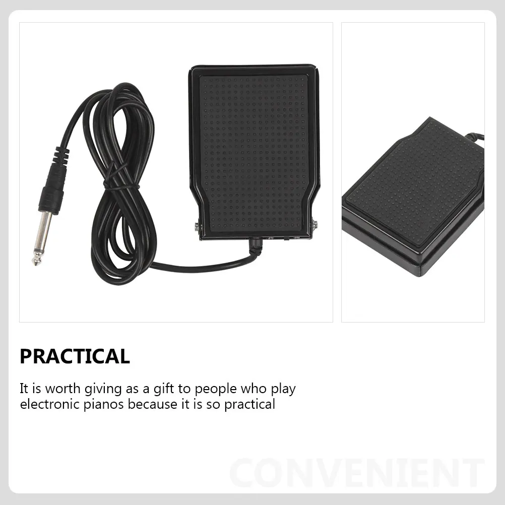

1Pcs Professional Piano Sustain Pedal Black Thickened Nonslip Durable Damper Pedal Portable Electric Piano Accessory