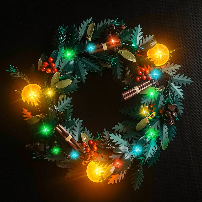 Lazishi LED Light 10340 Set Suitable for Wreath Building Blocks Christmas Gift (Lighting Accessories Only)