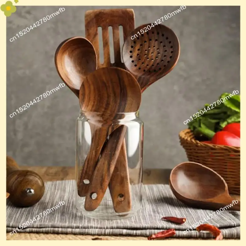 

LDHL Kitchenware Set Wooden Spoon Kitchen Tool For Non-Stick Pan Wooden Cooking Spoons And Wooden Tableware Barrels