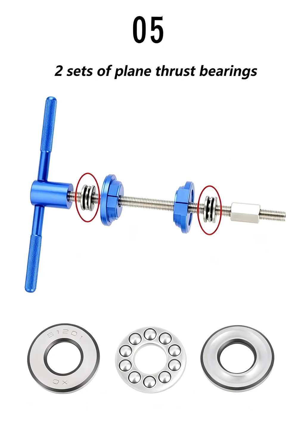 TOOPRE Fahrrad-Headset-Press-Fit-Werkzeug zum Installieren und Entfernen, halbintegrierte Lenkbox, Gabel, Krone, Abstandshalter, Unterlegscheibe, Installationsfahrer – Detail 11