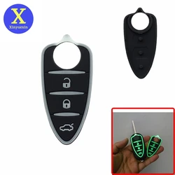 Xinyuexin 3 Button Silicone Rubber Car Key Pad with Luminous Effect for Alfa Romeo Mito Giulietta 159 GTA 4C Myth Car Accessory