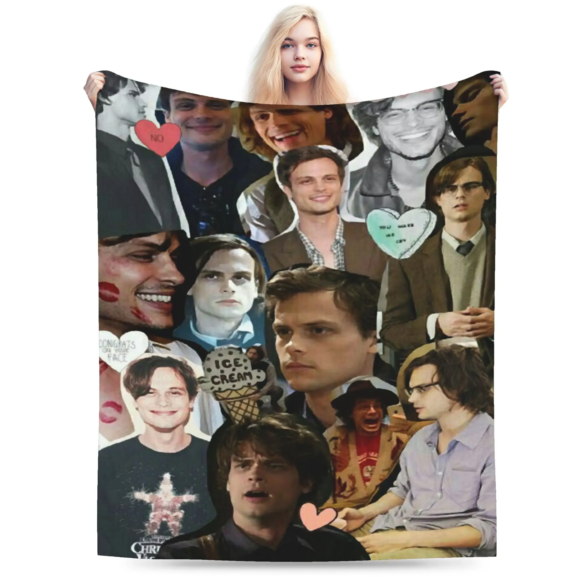 Super Warm Blankets Kids Adult Decorative Matthew Gray Gubler Collage Throw Blanket  For Couch Chair Sofa Bed Sofa Bed Cover