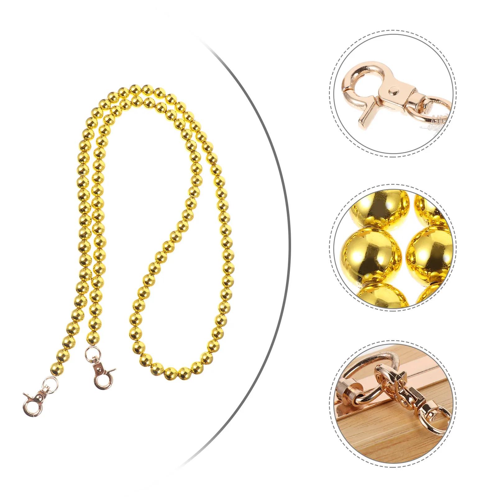 1Pcs Stylish Beaded Bag Chain Strap Replacement for Women Handbags Lightweight Sturdy Chain Shoulder Strap Bag Decor Accessories