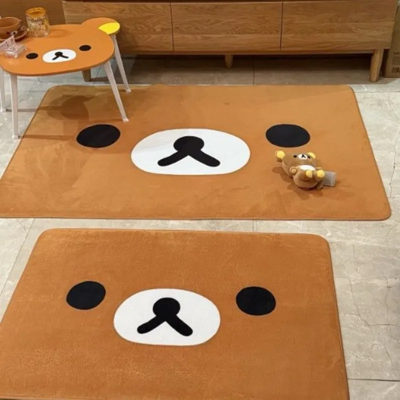 

Rilakkuma Carpet Relaxed Bear Y2K Cartoon Cute Japan Korea Floor Mat Bedroom Soft Plush Floor Mat Home Bedroom Bedside Carpet