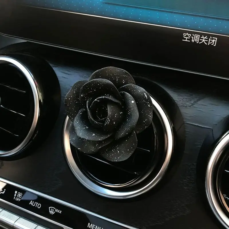 Starry Rose Butterfly Car Air Vent Aroma Stone Diffuser Romantic Fragrance Clip Auto Decor Gift view 5