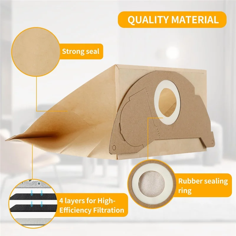 

Classy-20 Pieces Vacuum Cleaner Bag For Karcher WD2 MV2 WD 2.200 WD2250 A2004 A2054 A2099, 6.904-322.0 Robot Vacuum Cleaner Repl