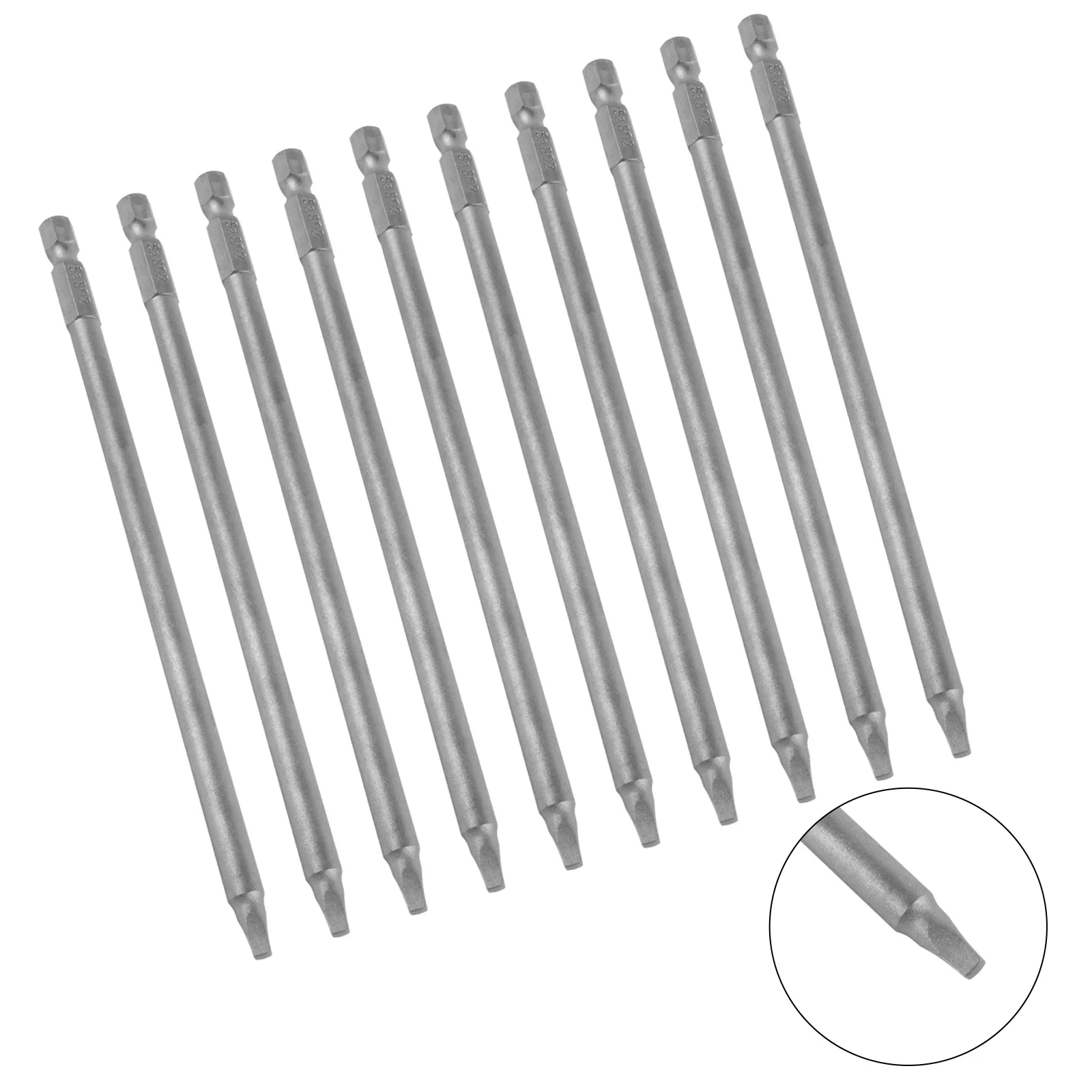 10 Pcs SQ2 Schraubendreher Bit Platz Schrauben Fahrer Bit Washer Kopf Bohrer Quadratischen Kopf 150mm S2 Legierung Stahl schraubendreher Bit