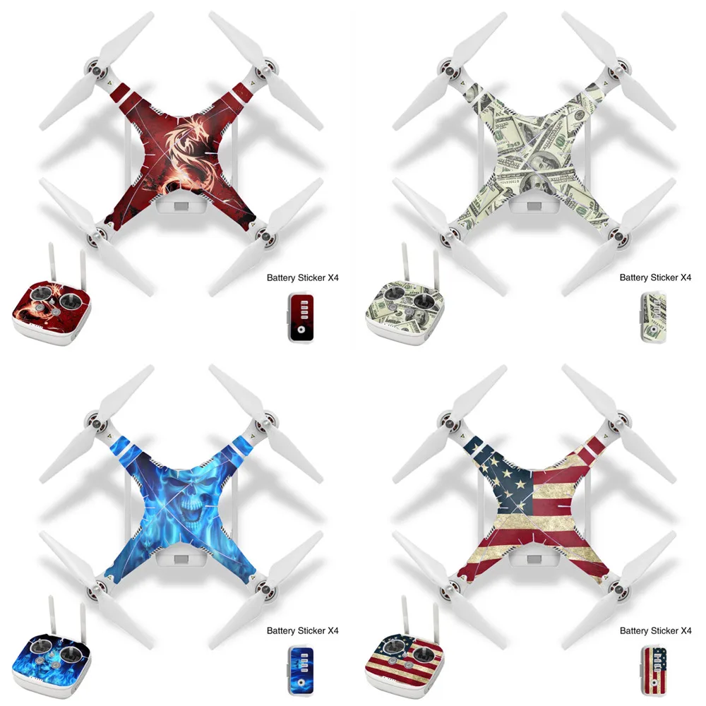 Waterproof Decorative Sticker Decal Skin Wrap Cover Kit for DJI Phantom 3 3a 3p Drone Accessories