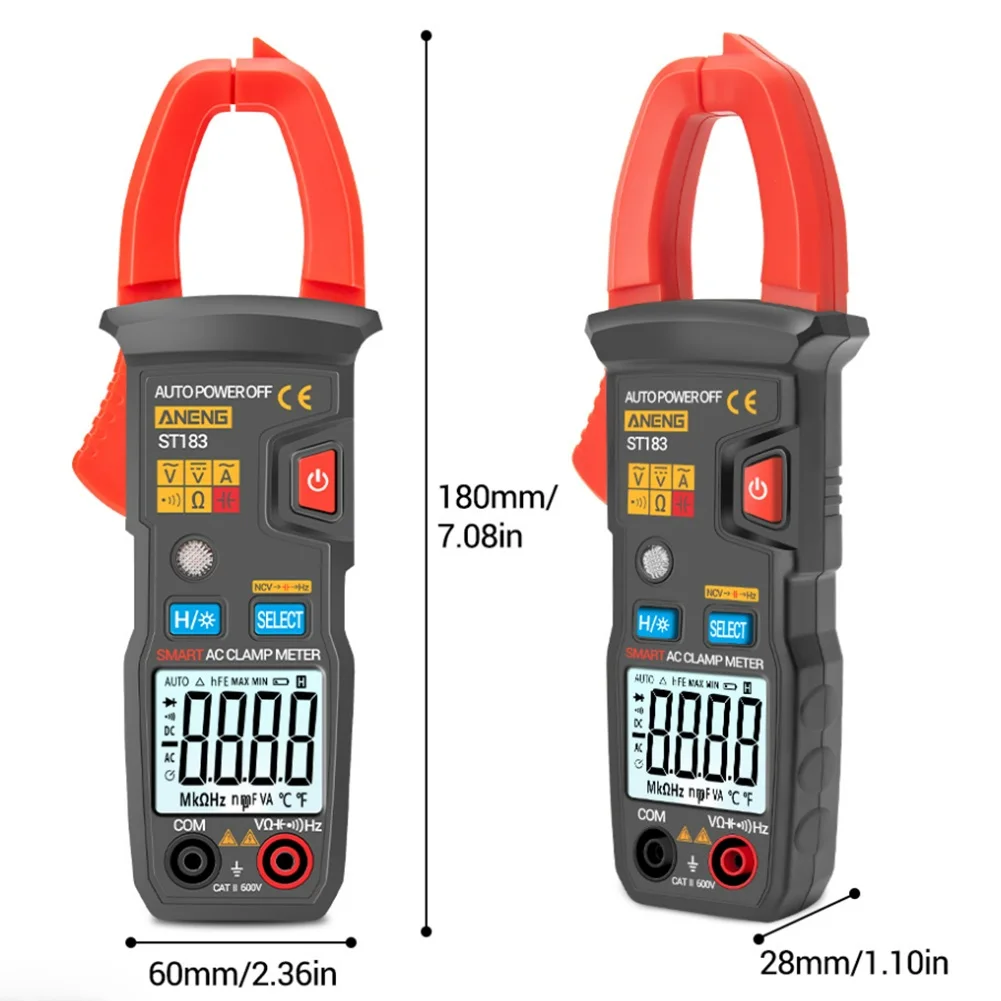 ANENG ST183 Stroomtang Digitale Multimeter 600A DC/AC Spanning 6000 Telt Met Achtergrondverlichting Ampere Tester NCV Ohm Test