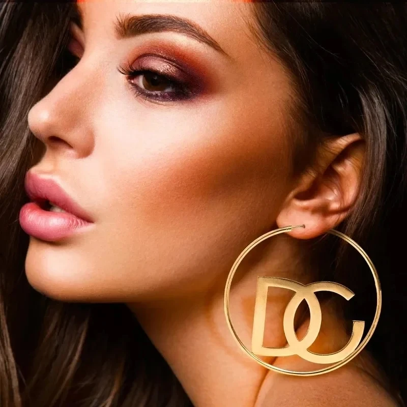 أقراط بحروف مخصصة للنساء ، اسم شخصي ، قرط طوق ، بيان ، مصنوع يدويًا ، مخصص ، فولاذ مقاوم للصدأ ، هدية #3