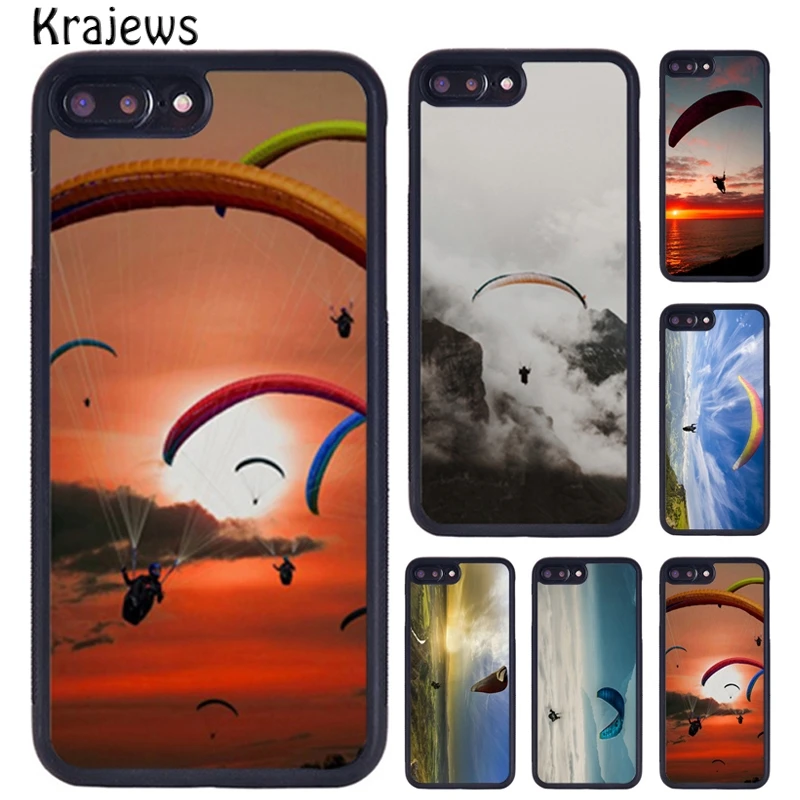 Krajews Paragliding Sport Paraglider Phone Case For iPhone 16 15 14 XR XS 11 12 mini 13 Pro MAX Plus cover coque