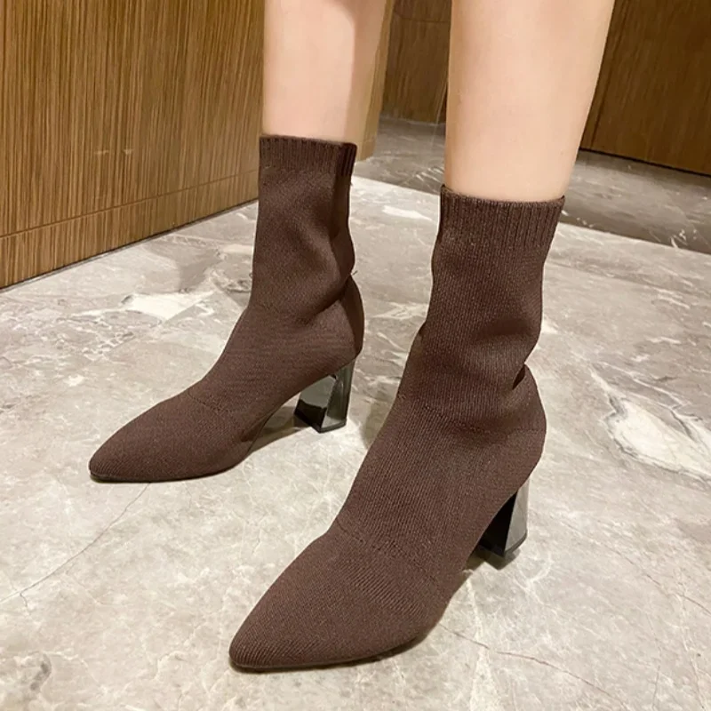 من المألوف الجديد وأشار الجلد المدبوغ الدافئة أحذية فارس عادية لراحة الشتاء/مزاج أنيق حجم كبير أحذية الحصان للنساء