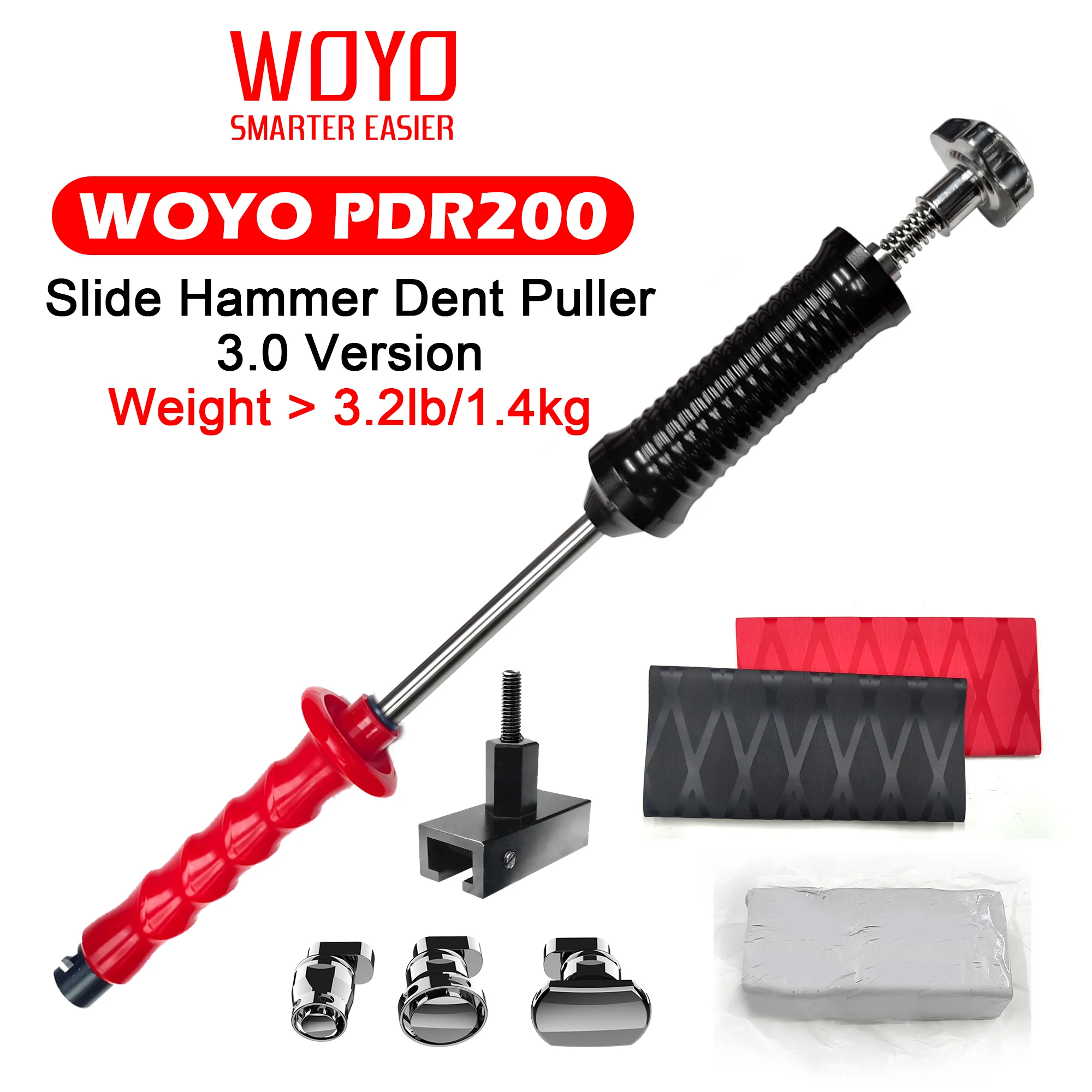 WOYO PDR200 Slide Hammer Dent Puller für alle Auto-Dent Remove Tool, 1,4 kg/3,1 lb Hammergewicht, PDR-Kits für Karosserie-Reparaturwerkzeug