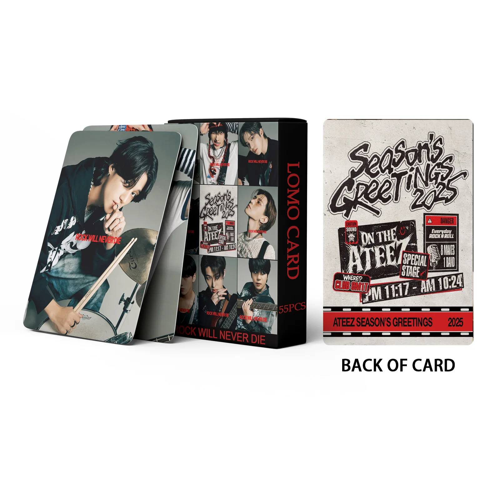 55Pcs/Set ATEEZ Idol Boy New 2025 SEASON’S GREETINGS Lomo Cards Seonghwa Hongjoong Yunho Jongho HD Printd Photocards Fans Gift