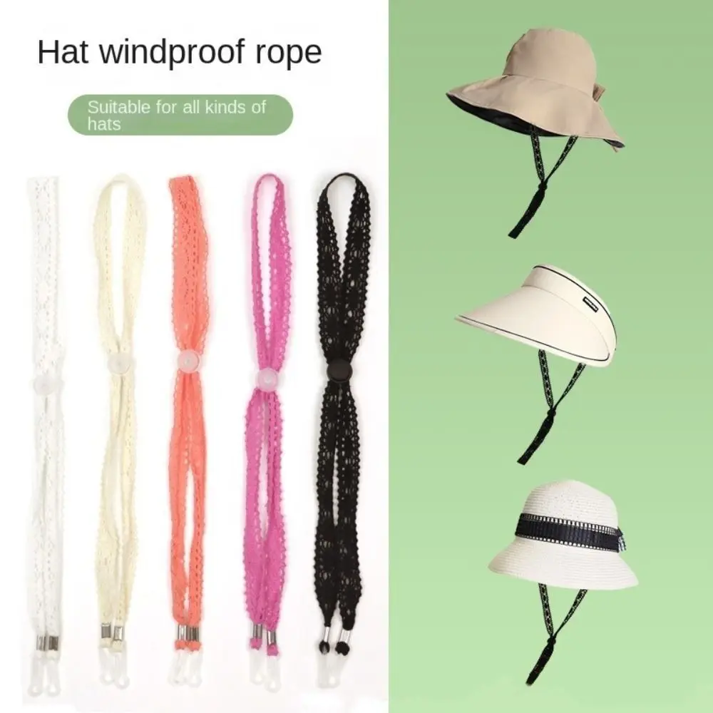 Fashion Anti-drop Windproof Hat Strap Removable Adjustable Hat Chin Cord Straps Unisex Lace Hat Retainer Men