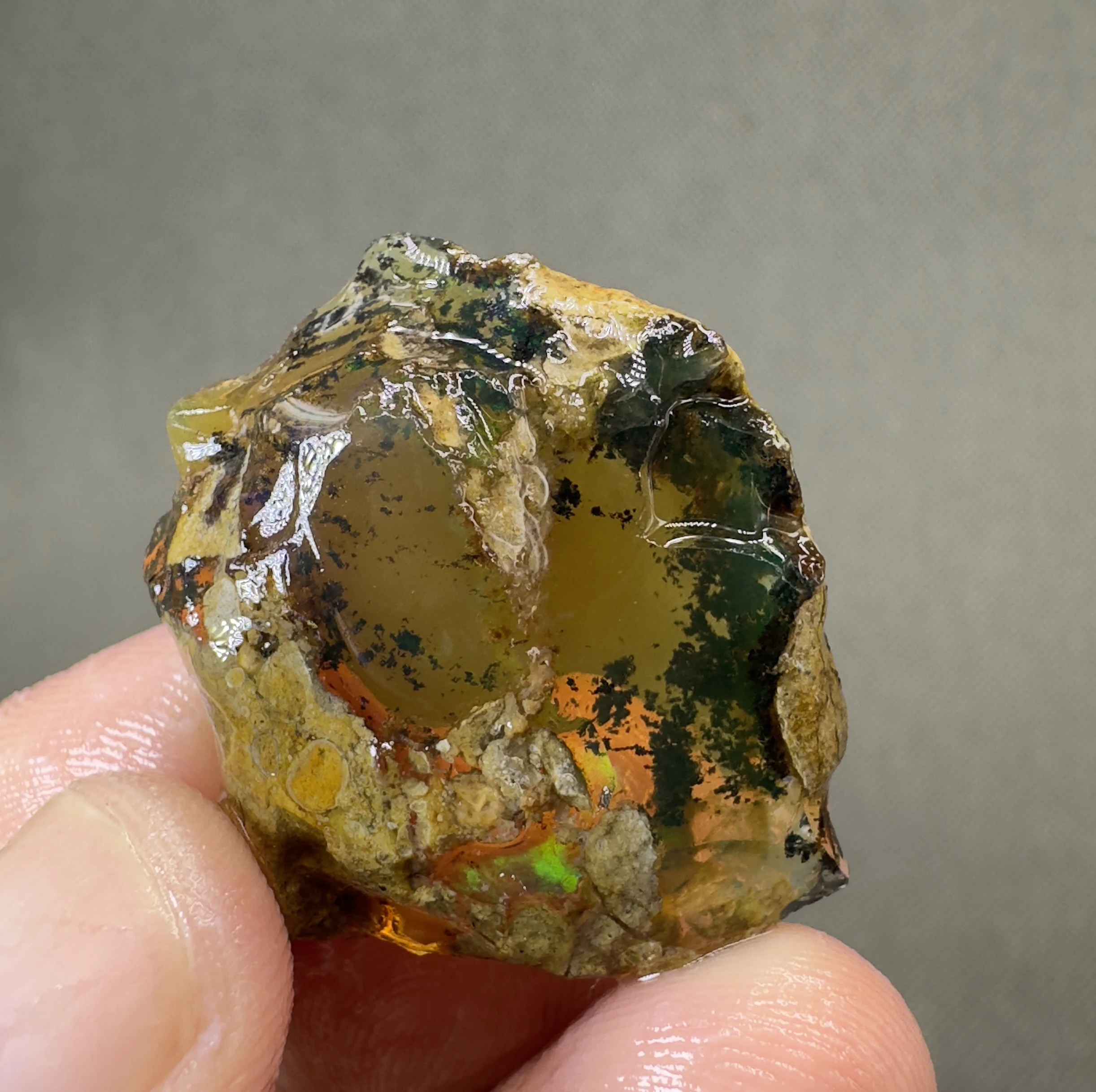 

8 g Natural rare color Ethiopia water Opal gem mineral specimen + healing quartz crystals and stones rock gemstone