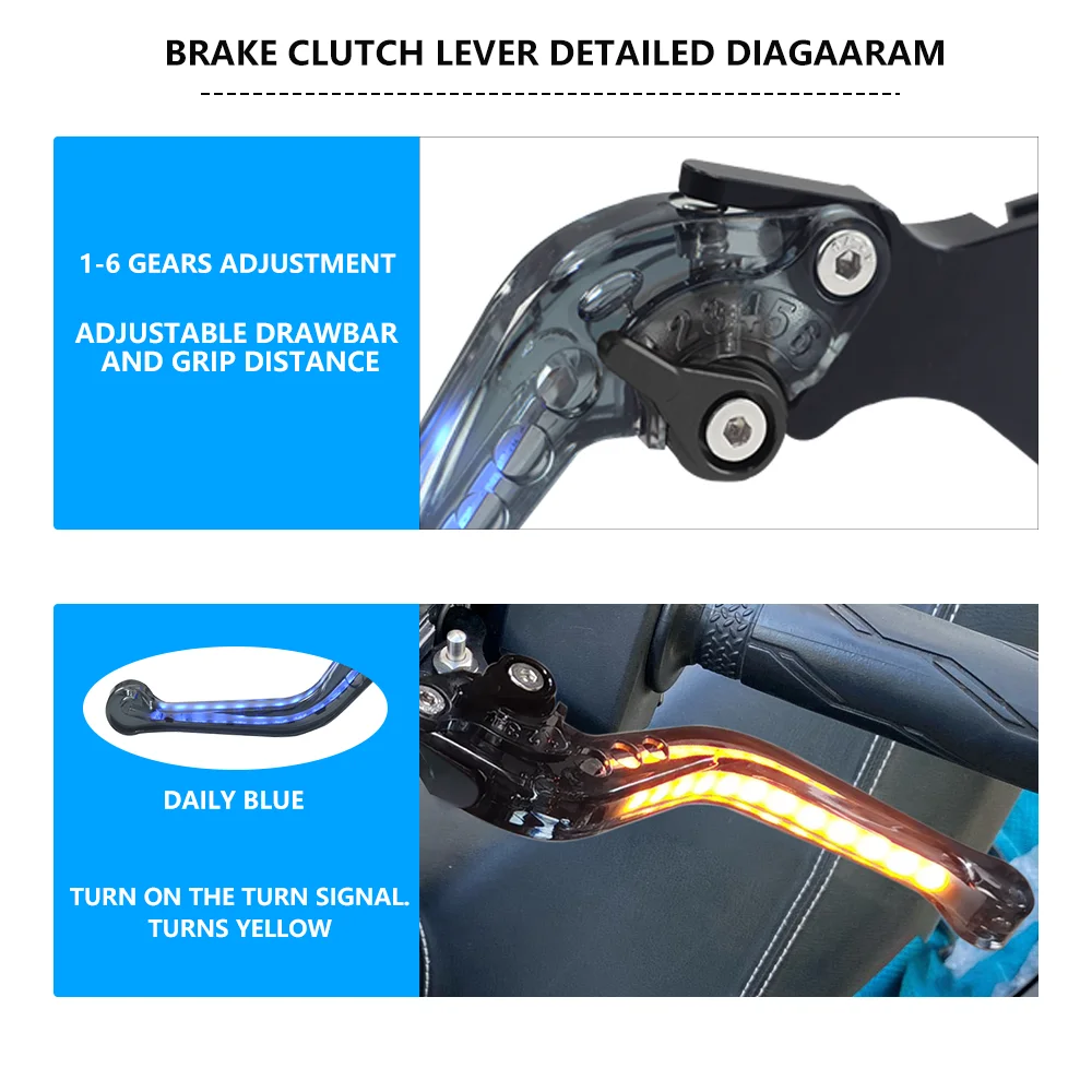 For ADV350 ADV 350 2021-2022 Motorcycle CNC Short Brake Clutch Levers With Always-on Signal Light Handle Brake Lever