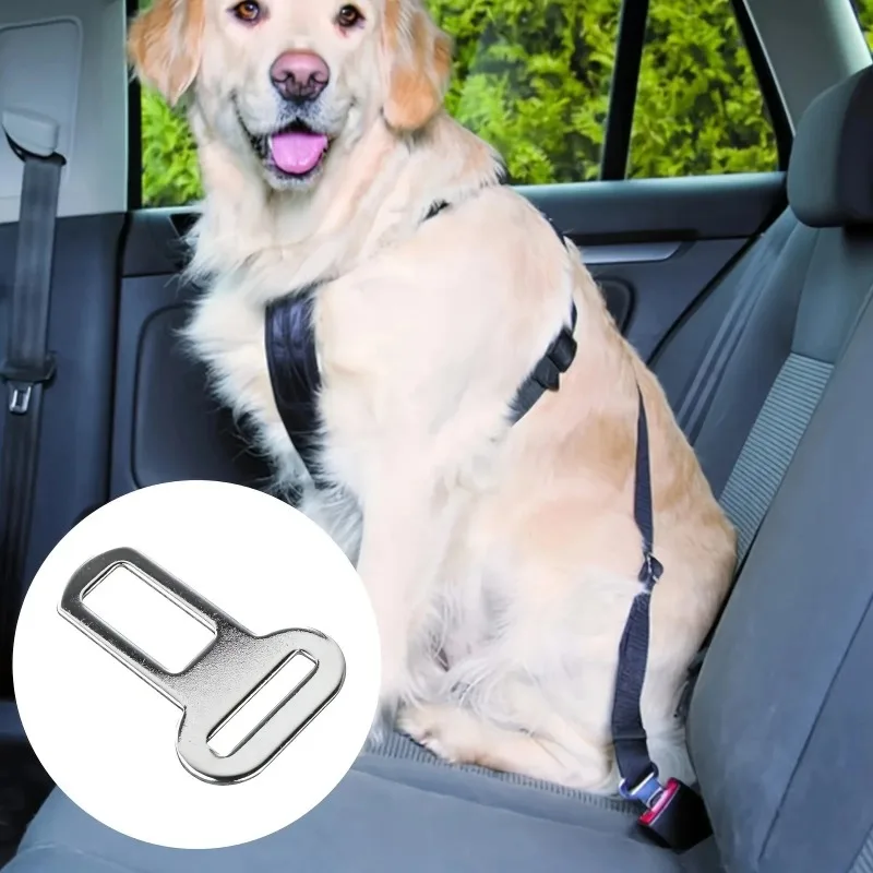 4 Stück Sicherheitsgurt-Adapter Metallclips für Haustierleine, Kompatibel mit LKW- und Autositzen Metall-Sicherheitsgurtclip und Schnallenverschluss
