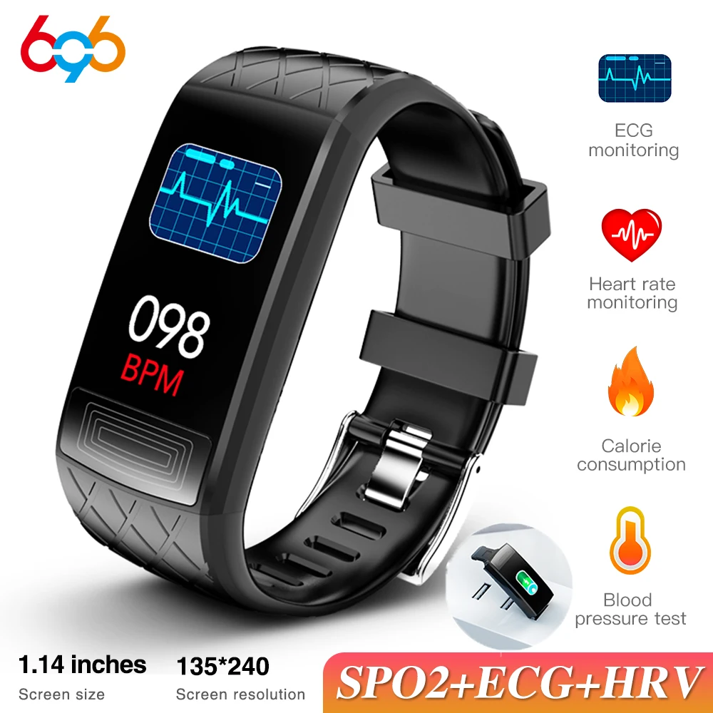 

ECG Fitness Tracker Smartwatch Heart Rate Blood Pressure HRV SpO2 Monitor Smart Band Sport Smart Watch Men Women For IOS Android