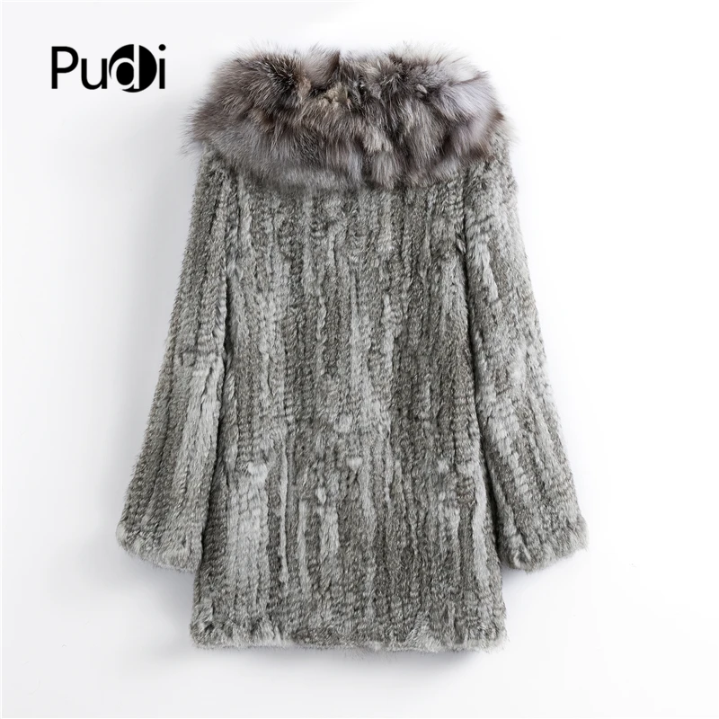 Imagem -03 - Genuine Rabbit Fur Coat para Mulheres Real Fox Fur Collar Casual Lady Coat Novo Ct903