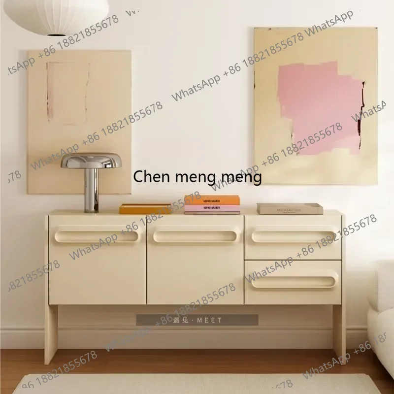 

Nordic design creative entrance cabinet dining side cabinet entry minimalist living room French cream style storage cabinet