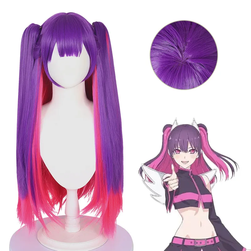 Synthetic Cosplay Wig Fox-Mantis Wolfcut Two-Tone Rooted Anime Hairpiece Costume Party Roleplay Heat Resistant