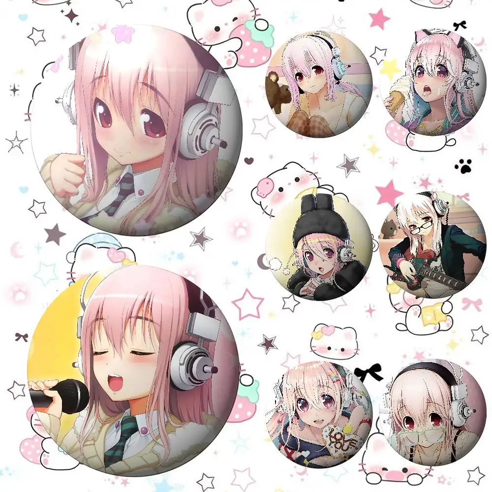 

Anime Cute A-Super Sonico Badges Tinplate Soft Button Pin Brooch Metal Badge Custom Jewelry Accessories Hat Bag Lapel