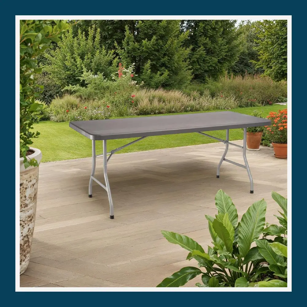 

OEFBT Series Rectangular CommercialGrade Premium Industrial Folding Table, HeavyDuty BlowMolded Design with Thick Top and 17Gau