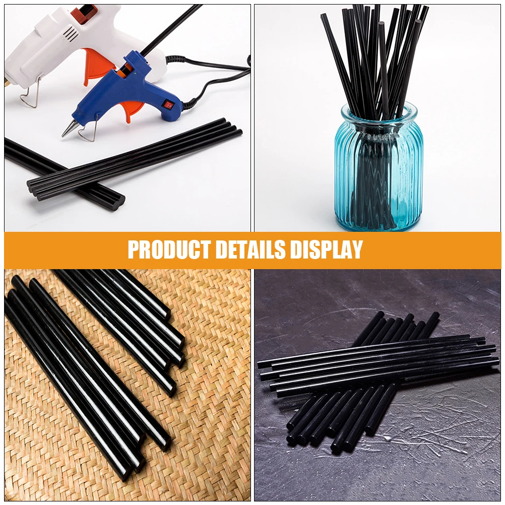 

100pcs High Adhesive Black 7x200mm EVA Hot Melt Glue Sticks Multi Use Craft Repair Home Projects Glue Sticks for Electronics
