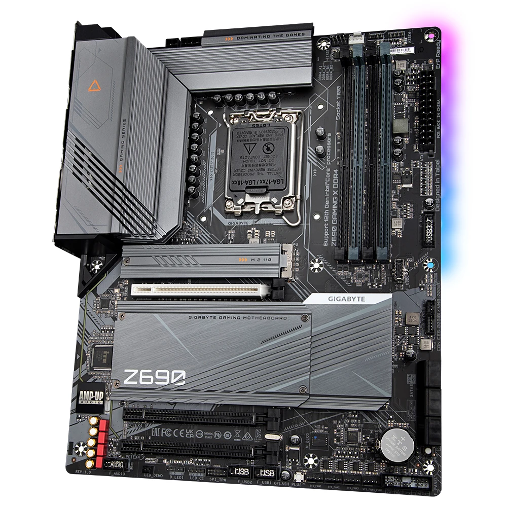 Imagem -02 - Gaming x Placa-mãe Usada Intel Soquete Lga1700 Chipconjunto Intel Z690 Suporte a Cpu I712700k x Memória Ddr4 192gb Atx Gigabyte-z690