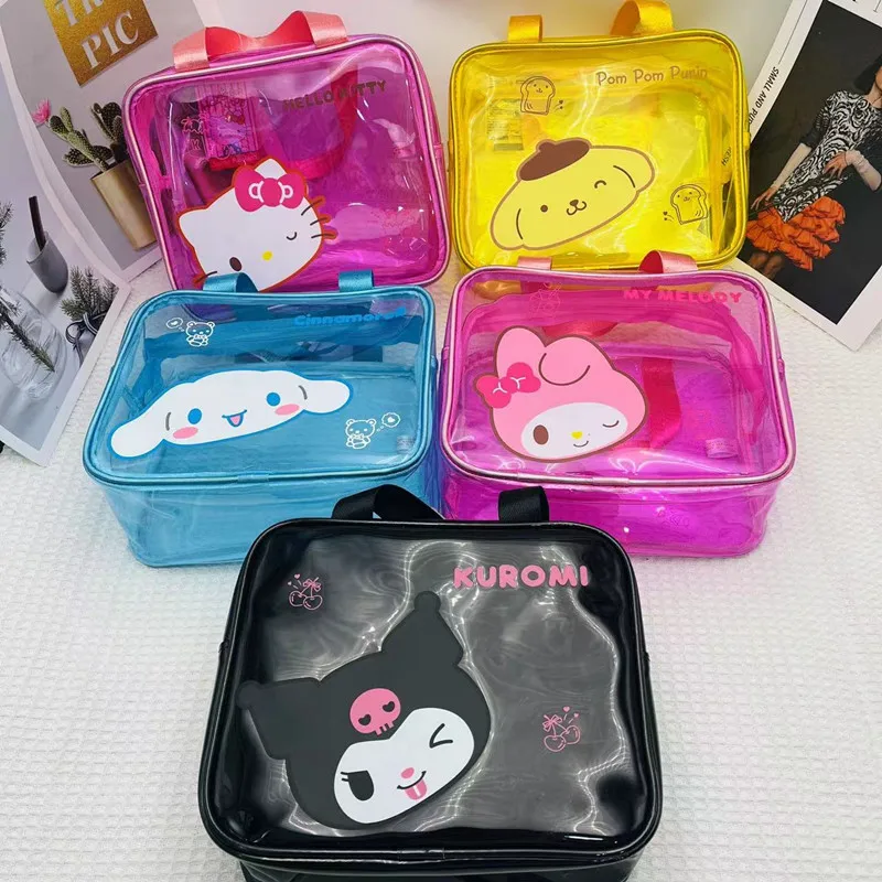 Sanrio Hello Kitty Y2K Clear Makeup Bag  Organizer Hand Water Proof Cosmetic Bag Large Capacity Wash  Hands Toiletry Bag