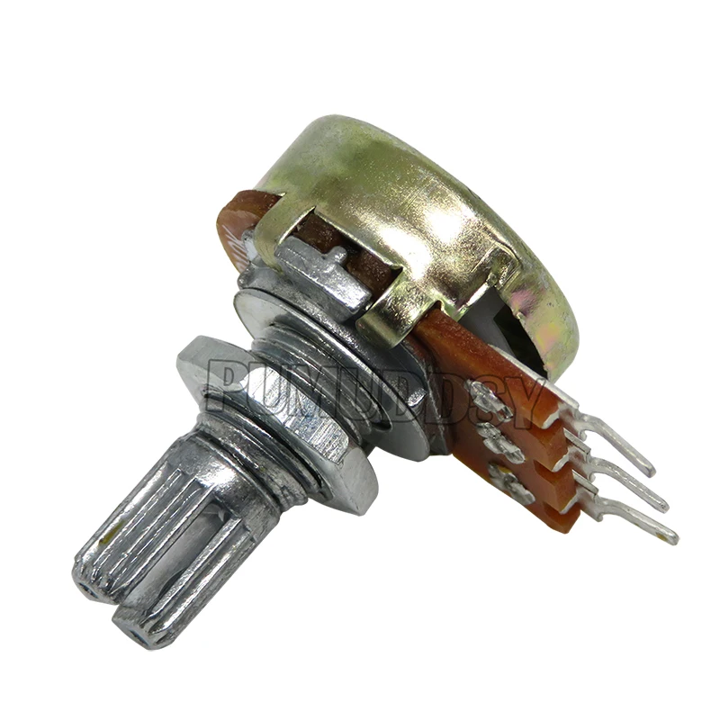 5PCS WH148 B1K B2K B5K B10K B20K B50K B100K B500K 3Pin 15mm Shaft Amplifier Dual Stereo Potentiometer 1K 2K 5K 10K 50K 100K 500K