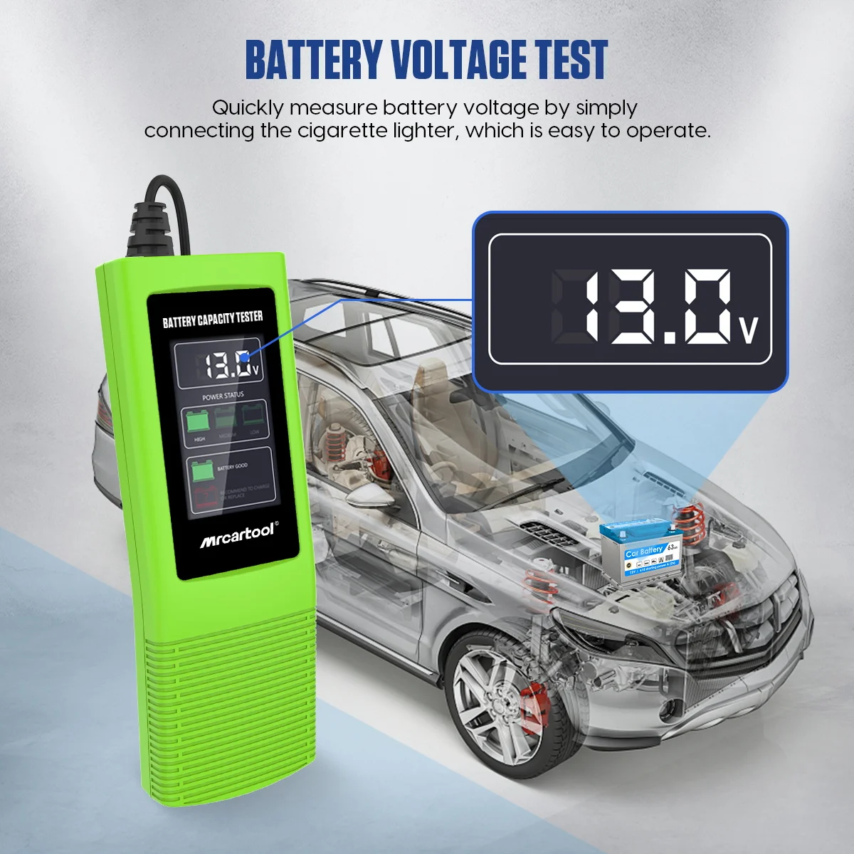 MRCARTOOL B70 Auto Power Kapazität Tester 12V 24V Elektrische System Diagnose Power Scan Tool Auto Batterie Spannung Tester analysator – Detail 3