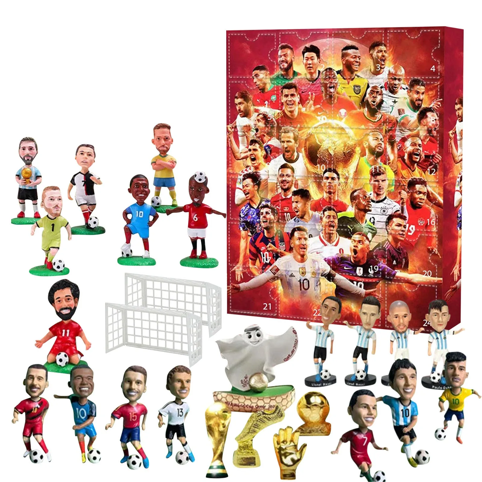 2024 Countdown Advent Calendar Soccer Kit, 24 Days Building Advent Calendars Soccer Party Favors Sports Christmas Supplies