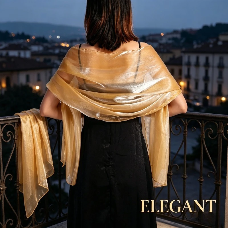 Elegant Solid Color Shawl for Wedding Bridesmaid Evening Party Dress Fashionable Soft Shawl Scarf for Formal Occasions view 2