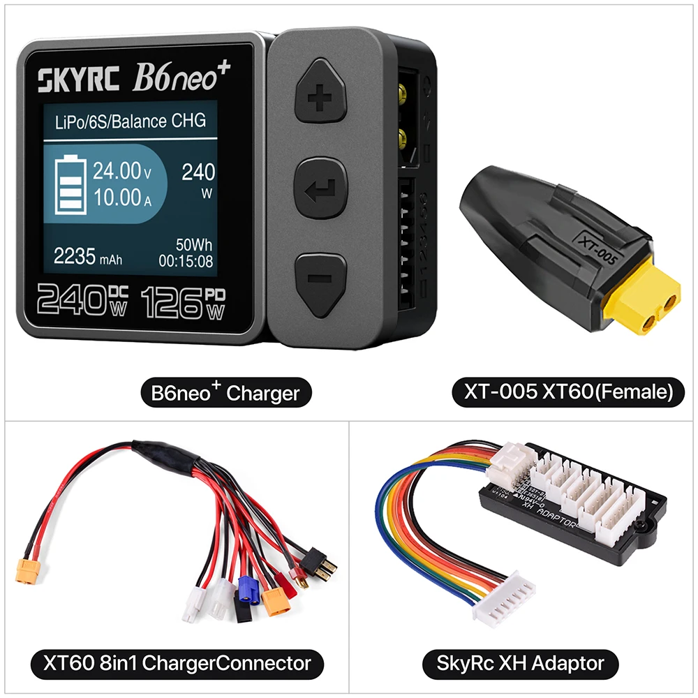 SKYRC B6neo/B6neo + LiPo Batterij Smart Balans Lader DC 200 W PD 80 W Ingang voor RC Model auto Schip Boot Vliegtuig