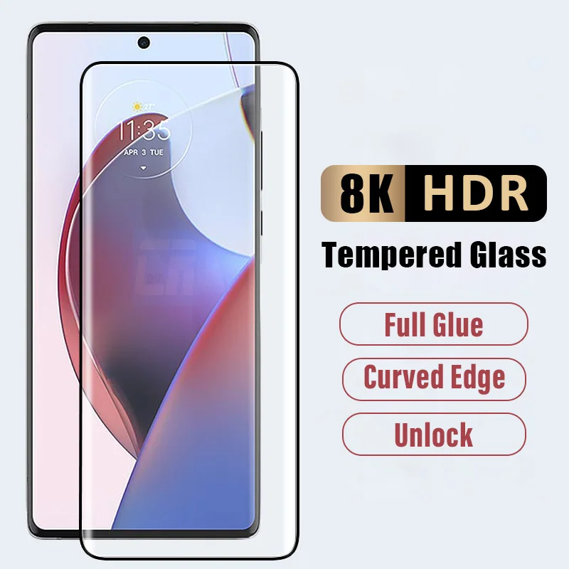 9D Curved Tempered Glass For Motorola Edge 30 50 Ultra Fusion 40 Neo Full Glue Screen Protectors For Moto X40 X30 S30 Pro Glass