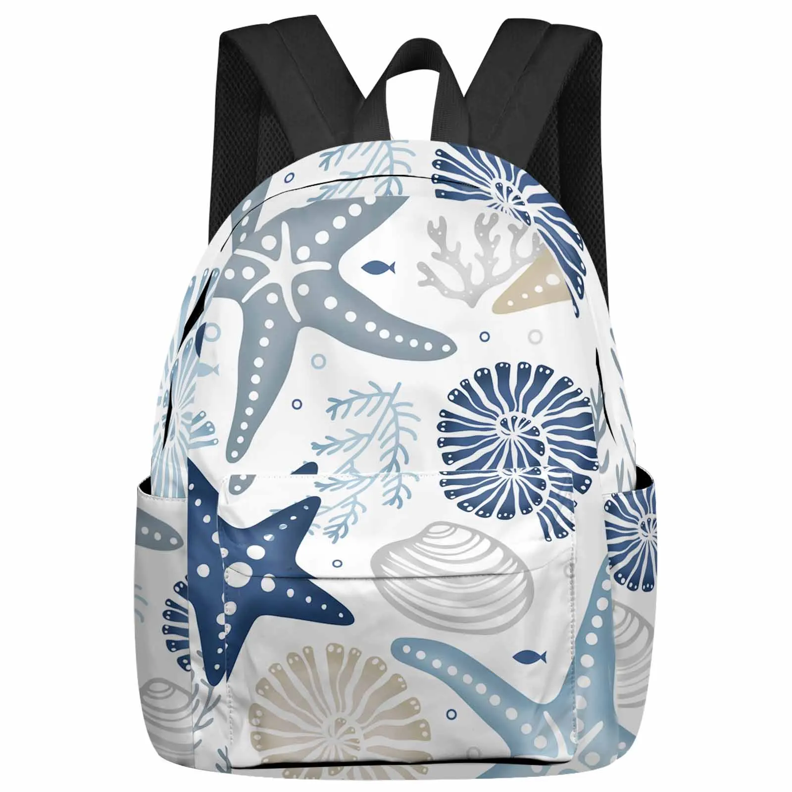 

Marine Organisms Corals Starfish Shells Backpack School Bags for Teenagers Students Laptop Bag Women's Casual Travel Backpack