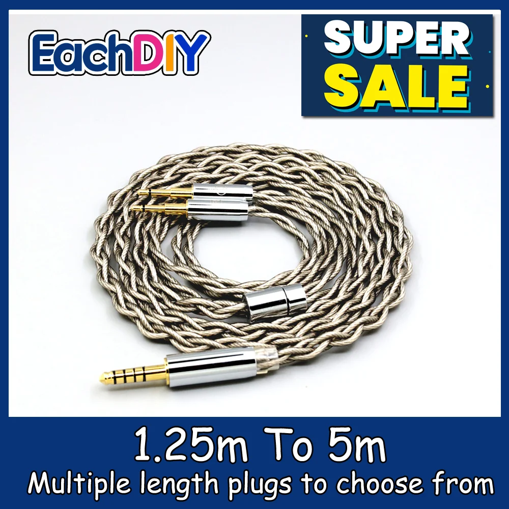 

99% Pure Silver + Graphene Silver Plated Shield Earphone Cable For Nighthawk Monoprice M650 Monolith M1060 M1060C M565 LN007949