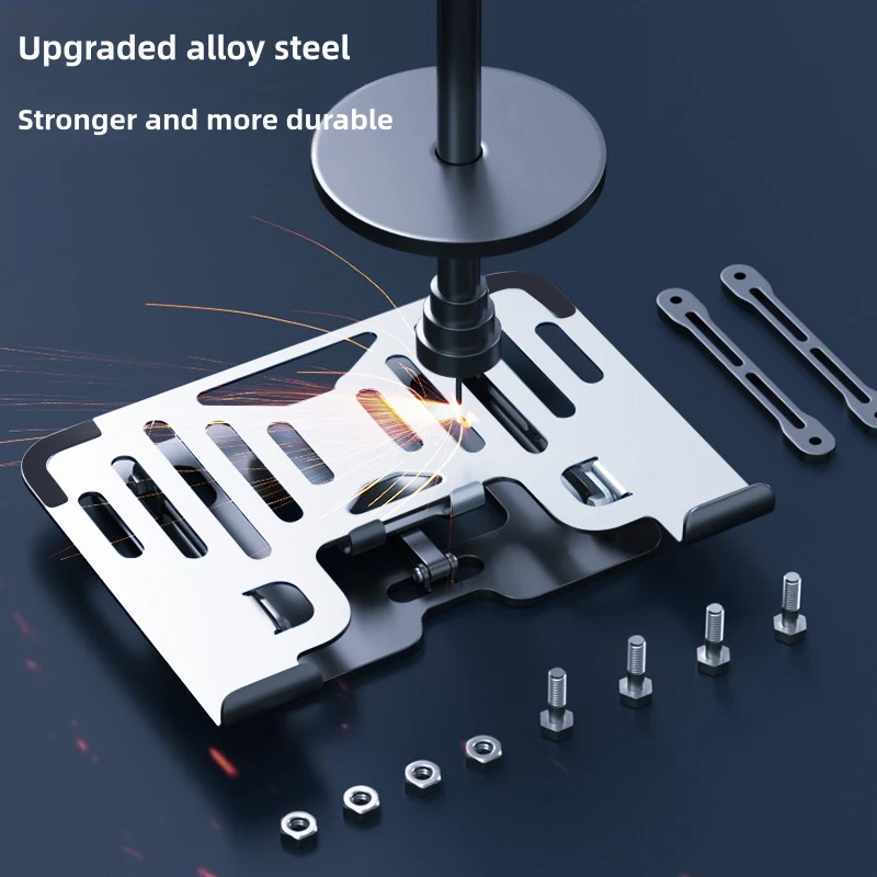 حامل متعدد الوظائف مع حامل كمبيوتر محمول قابل للطي يعزز التهوية وقابل للتعديل مع حامل هاتف قابل للتعديل لمنازل المكاتب