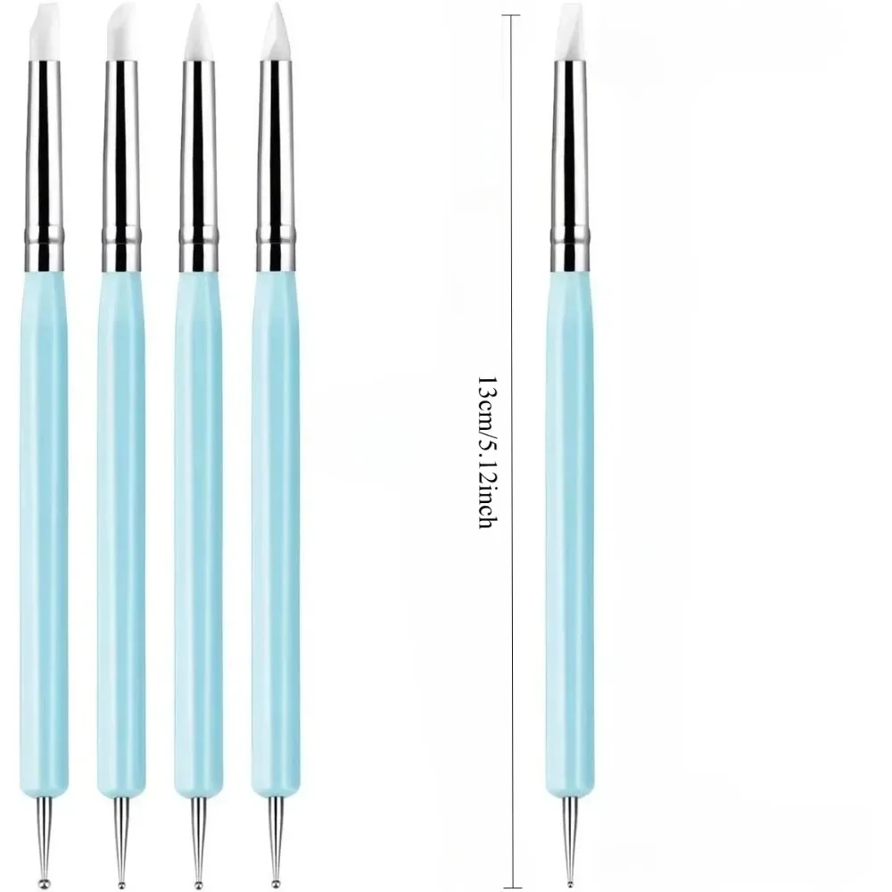 5-teiliges Silikon-Modellierwerkzeug-Set für Pinselmodellierung, Punktierwerkzeuge für Nagelkunst, Töpferei, Tonwerkzeuge, DIY-Schnitz- und Modellierwerkzeuge – Detail 3