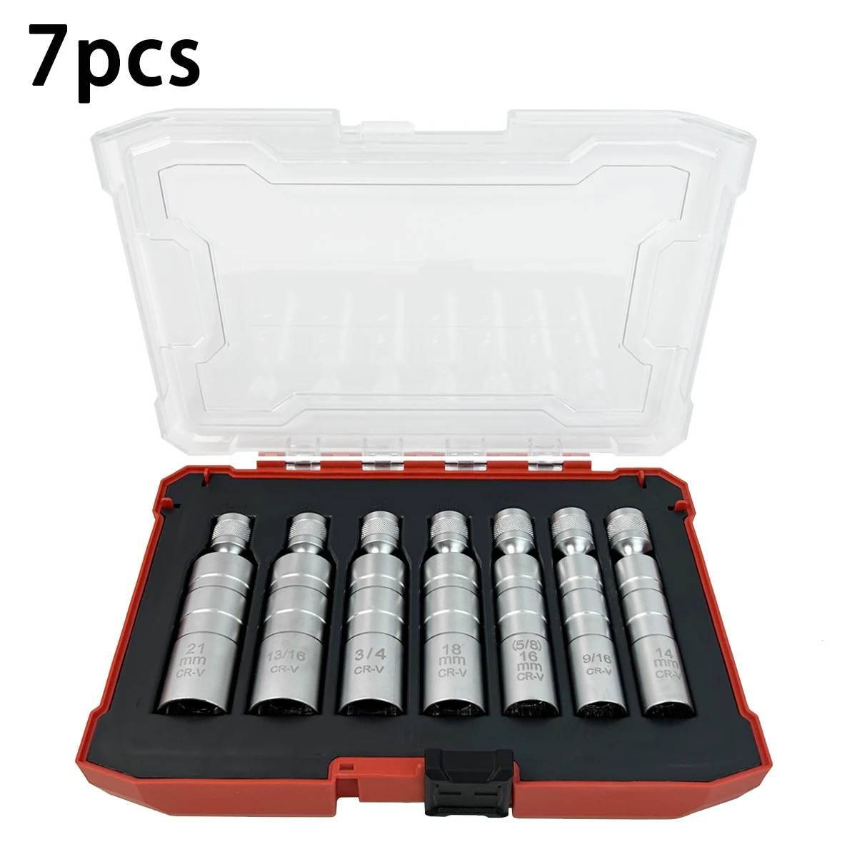 

7pcs Magnetic Spark Plug Socket Set, 12-Point Rotating Socket, 360-Degree Rotation Removal Tool, Without Battery