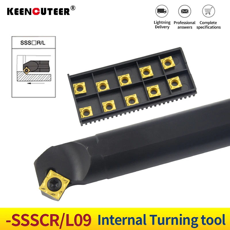 SSSCR/L Lathe turning tools S12M-SSSCR09 S25S-SSSCL09 CNC Internal tool holder metal Boring Bar SCMT/SCGT09 carbide inserts