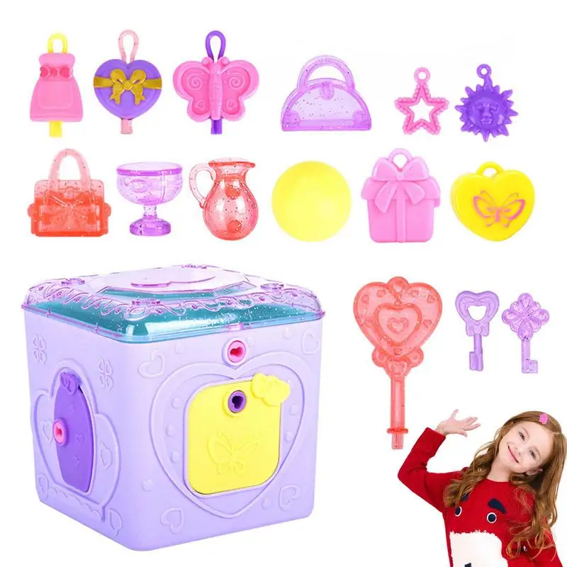 Children Play House Toy Funny Treasure Boxes Toys With Locks Birthday Gift Treasure Collection Storage Box For Kids