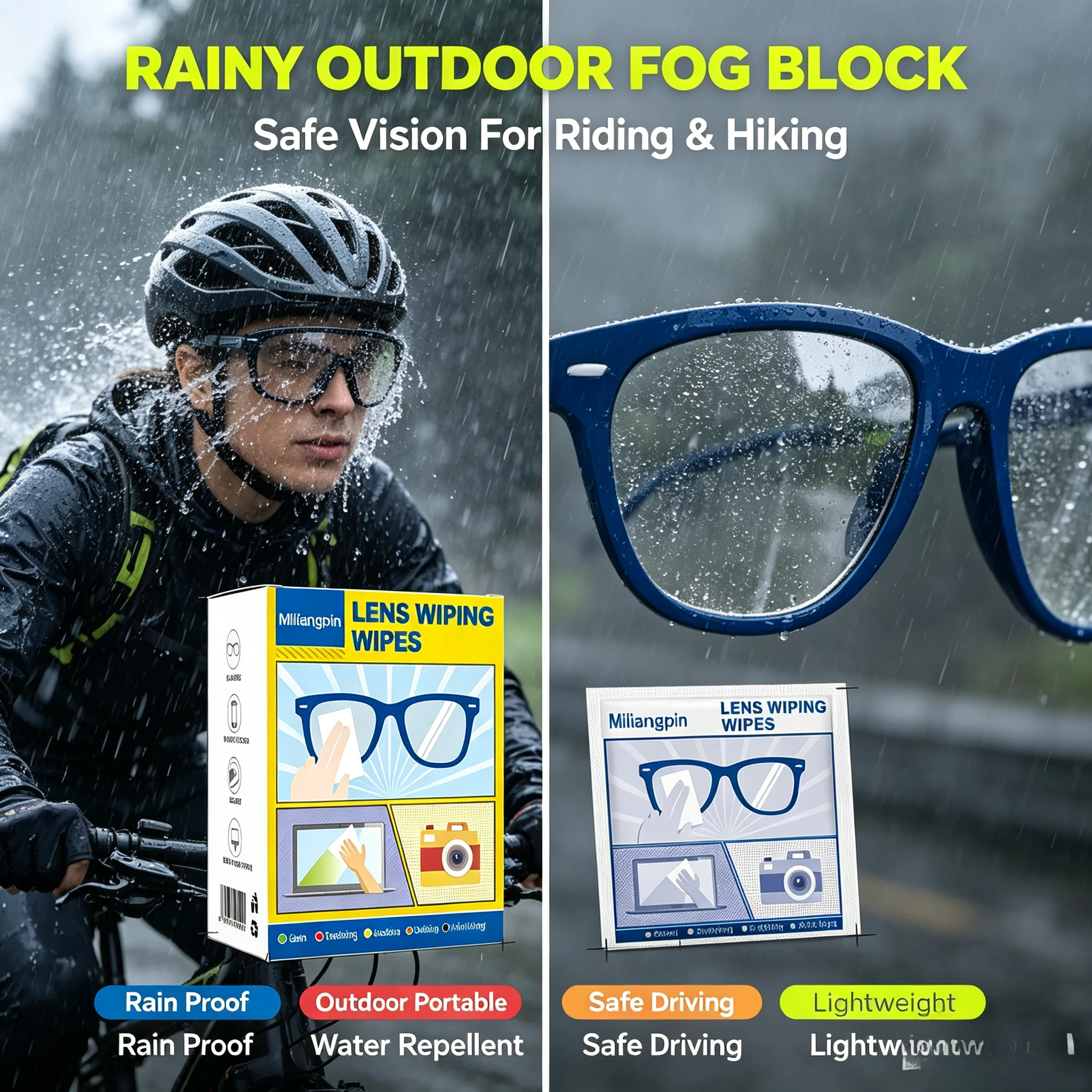 Portable Anti-fog and Anti-dust Cleaning Wipes for Glasses; a Single Sheet Provides Long-lasting Water-spot-free Lenses. image 4