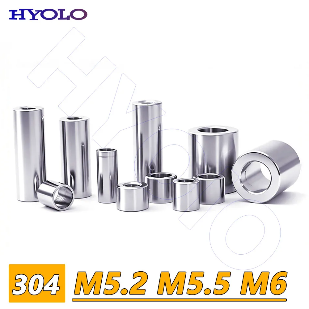 304 Stainless Steel Unthreaded Bushing Washer M5.2 M5.5 M6 Round Hollow Standoff Straight Through Column Gasket Sleeve Spacer