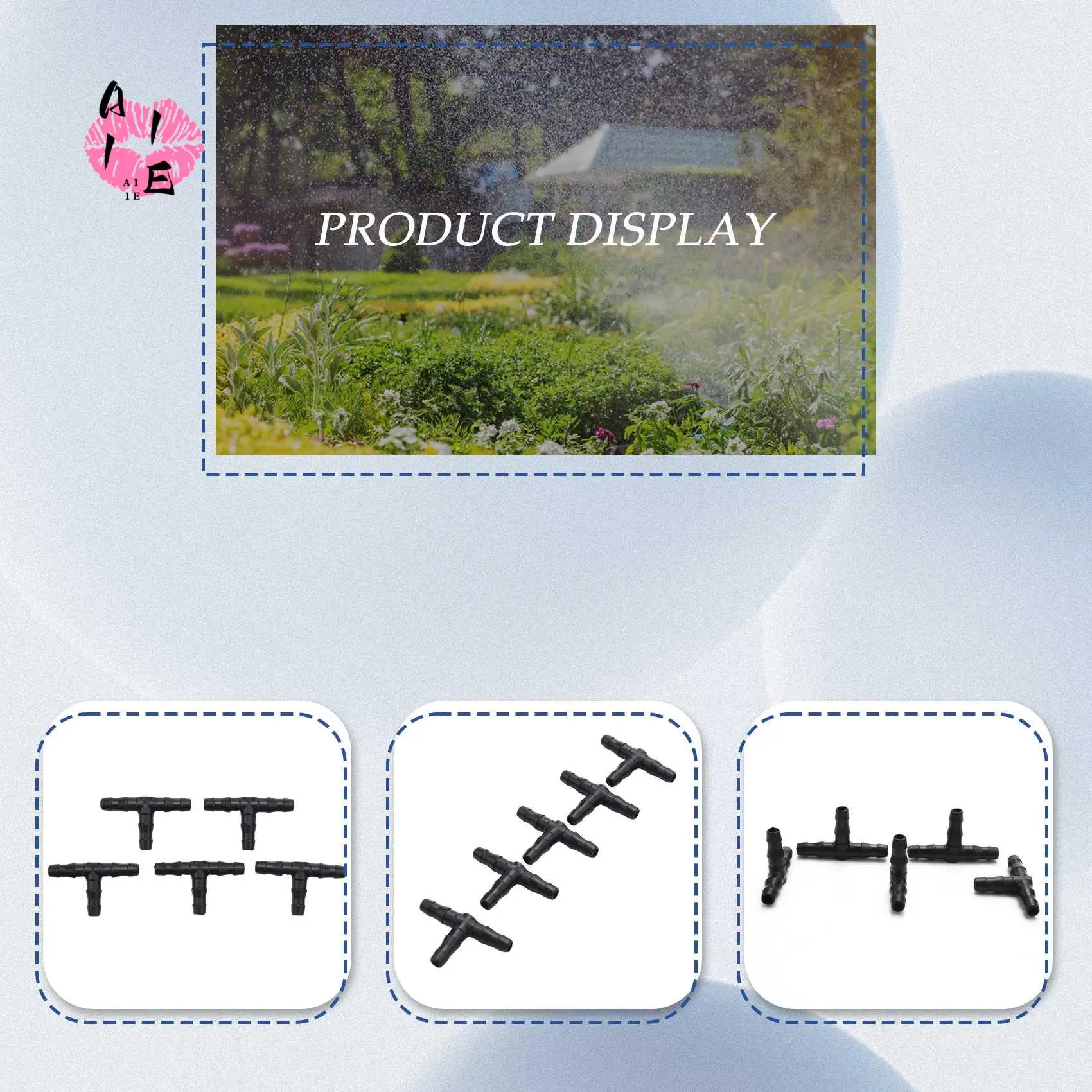A11E-Drip Irrigation Barbed Connectors, Universal Barbed Tee Fittings 100Pcs, Fits 1/4 Inch Drip Tubing (4/7Mm Tee Pipe)