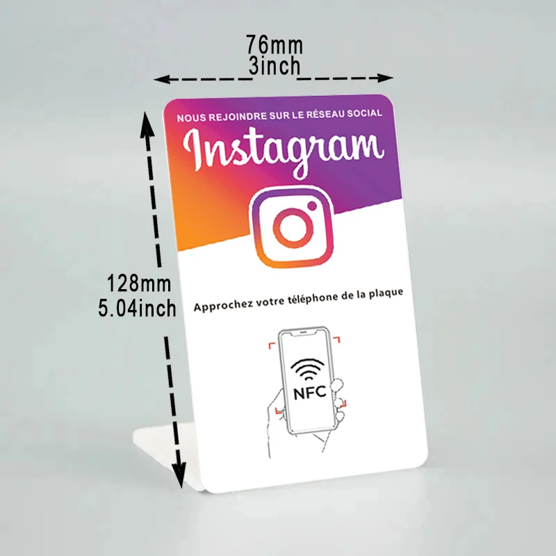 

French Instagram NFC Stand Display Pop Up Link to Instagram Social Mediea APP